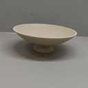 Large Decorative Bowl, Modern Resin Pedestal Bowl for Home Decor, Stylish Fruit Bowl for Kitchen Counter, Chic Key Holder for Entry Table, Beige