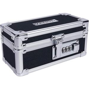 Vaultz Medicine Lock Box - 6.5 x 3 x 3.25 Inch Combination Lock Box for Medication, Pill Bottle, Inhaler - Easy to Hide Safe Storage for Locking Up Small Items and Valuables, Black, VZ03926