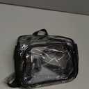 Vorspack Clear Backpack Heavy Duty PVC Transparent Backpack with Reinforced Strap Stitches & Large Capacity for College Workplace Security - Black