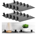 LEIFIDE 4 Pcs Metal Slatwall Shelves, 12 x 7 Inch Hanging Slat Wall Shelf Accessories, Heavy Duty Slatwall Panel Organizer Board for Shoes Display Retail Garage Office Boutiques Supplies (Black)