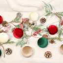 Super Holiday 3.14" Velvet Christmas Balls, 12PCS 80MM Plastic Christmas Ball Ornaments for Xmas Tree Hanging Decorations Assortment, for Holiday Party Decor, Red, White, Green, Coffee