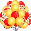 TecUnite 80 Pcs Red and Yellow Confetti Balloons 12 Inch for Wedding Event Party Arch Balloons Baby Shower Birthday Party Decorations Supplies
