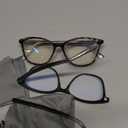 Madison Avenue Square Vintage TR90 Blue Light Blocking Reading Glasses for Women, Anti Eyestrain/Glare Computer Readers (Black/Tortoise)