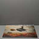 ANRUOXI Witch Halloween Pictures Wall Decor, Framed Witch Halloween Canvas Wall Art Poster Prints Painting Artwork for Living Room Hallway Mantel Bedroom Bathroom Ready To Hang 12x24''