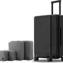 LEVEL8 Elegance Carry-on Suitcase, 20 Inch Carry on Luggage, Hardside Large Suitcases with Wheels, Tavel Bag with Tsa Lock, Black