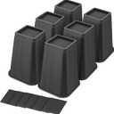 shouwuhho Bed Risers 8 Inch Heavy Duty, Furniture Risers Lifts 12" 8" 4" for Table, Desk Leg, Sofa, Couch, Adjustable Bed Frame Risers Supports Up to 6,000 Lbs, Black, 6 Pack