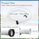 eBoot 2 Pcs 29060e Above Ground Pool Hoses 1.5" Diameter 59" Long Swimming Pool Pump Hose Replacement for Filter Pump, Saltwater System, Sand Filters Accessories(White)