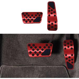 Car Pedal Cover Fit for Dodge Challenger 2008-2023 Charger 2011-2023 Chrysler 300 300C 2009-2019, No Drilling Aluminum Brake and Accelerator Pedal Covers, Nonslip Car Pedal Pads (Red)