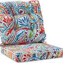 JMGBird Outdoor Chair Cushions Set - 19"x19" Deep Seat & Back Cushions, Water-Resistant Tufted Pillows for Patio Furniture