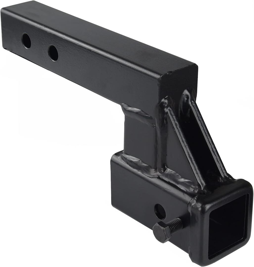 864122 Trailer Hitch Riser 2 inch Receiver Hitch Extension with 4-1/4 inch Rise/Drop, Solid ShankHitch Pin Kit Included (4.25" Drop/rise)