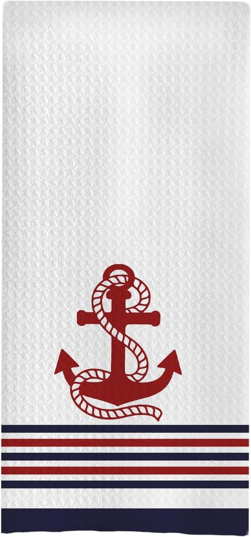 Nautical Kitchen Towels, 16x24, Microfiber, Medium, Rectangular, Super Absorbent, Nautical/Casual, Nautica-towel-02