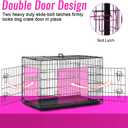 FDW Dog Crate for Large Dogs 48 Inch Folding Metal WirePet Cage Double Door W/Divider Panel Indoor Outdoor Kennel Leak-Proof Plastic Tray,Black