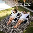 OLANLY Outdoor Rug Waterproof 5x8 ft Clearance, Reversible Outdoor Plastic Straw Rug with Floral Pattern, RV Mat for Patio, Camping, Balcony, Deck, Backyard, Black & Beige