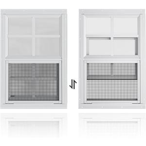 2 Pack Shed Windows 14" W x 21" H Flush Mount, White Household Windows for Playhouses, Barns, Chicken Coop