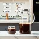 Karafu 95 Ounces/2.8 Liter Glass Pitcher with Lid, Wide Mouth Heat Resistant Water Jug for Hot/Cold Water, Ice tea and Juice Beverage