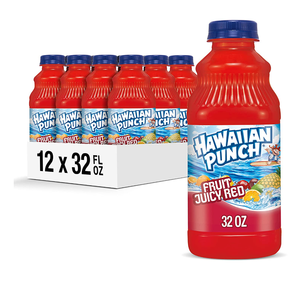 Hawaiian Punch Fruit Juicy Red Fruit Juice Drink, 32 Fl Oz Bottle (Pack Of 12), Caffeine-Free, Carbonation-Free, Gluten-Free, Excellent Source Of Vitamin C, Less Than 100 Calories, Best By: OCT 11/2026