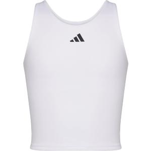 adidas Girls' Moisture-wicking Compression Tank Sports Bra (L, White)