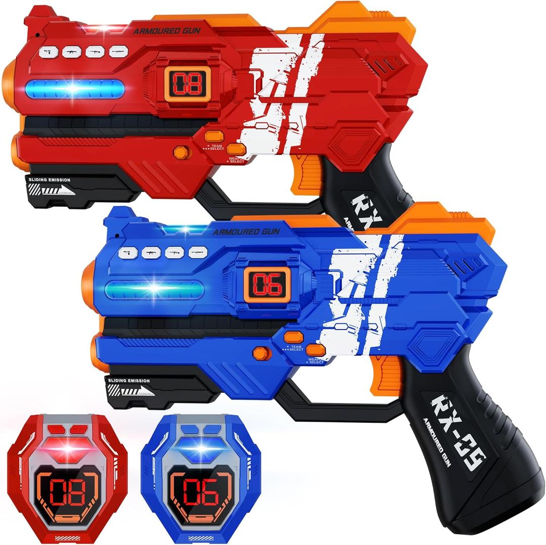 Laser Tag Guns Set of 2 Laser Tag with Digital LED Score Display Vests for Teens, Family and Adults Fun,Birthday Gift Toys for Kids Ages 6 7 8 9 10 11 12+Year Old Boy & Girls