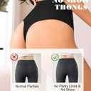 ASIMOON Women High Waisted Thongs No Show Panties Soft High Cut Underwear Breathable Stretchy Moisture-Wicking Thongs 4 Pack (Black, S)