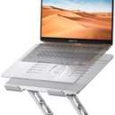 Lamicall Adjustable Laptop Stand for Desk - 360 Rotating Base Ergonomic Computer Stand, Aluminum Laptop Riser Foldable Protable for Office Home fits MacBook Neo Air Pro, Dell, HP (10-17.3'') -Sliver