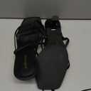 LOOPCHARM Women's Kitten Heel Strappy Open Square Toe Thong Ankle Strap Heels for Wedding 8.5