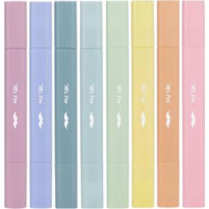 Mr. Pen- Aesthetic Highlighters No Bleed Through, Assorted Color, 8pcs, Dreamfield, Dual Tip for Journaling Supplies and School Accessories, Cute Highlighter, Bible Highlighters, No Bleed