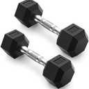 PAPABABE HEX Dumbbell Set 2, 8lb, Rubber Encased Home Gym Dumbbells, Exercise & Fitness Weights Dumbbells for Women & Men, Hand Weight for Strength Training
