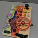 Busy Board Montessori Toys for Toddlers 1-3 with Steering Wheel, Lights & Switches, Wooden Driving Activity Board | Sensory Montessori Busy Board for 1+ Year Old, Toddler Learning & Travel Toy