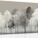 Prepeyssee Black and White Tree Wall Art for Living Room Large Landscape Modern Artwork Gray Forest Picture for Bedroom Home Office Ready to Hang 20x40 Inch