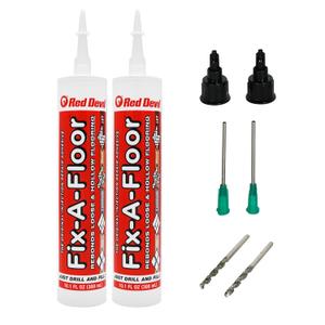 The Original Fix-A-Floor Loose Tile Repair Adhesive PRO Pack! Includes a Micro Syringe Injector and Two Drill Bits -Tile, Porcelain, Ceramic, Marble, Stone, Wood Floor. Pack of 2