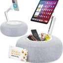 AboveTEK Kindle Pillow Stand, Magnetic iPad Holder for Bed with Snack Bowl, 360 Adjustable Soft Tablet Lap Pillow for Reading, Compatible with Kindle, Tablet, Phone, Ideal Cozy Gift for Family(Gray)