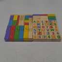 Alphabet Number Wooden Building Blocks Set -100 Blocks in 5 Water Paint Colors and 7 Shapes. Preschool Montessori Kids Baby Toys. Stacking Learning Toys for Toddlers. Age 18 Months +