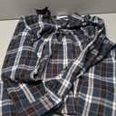 Womens Buffalo Plaid Flannel Shirt Jacket Long Sleeve Collar Button Down Shacket Coats Lightweight Tops (X-Large, Navy Blue Plaid)