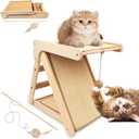 Cat Scratching Pads Sisal Pad Kitten Scratchers Ramp Kitty Scratcher Sisal Cat Scratcher Solid Wood Cats Scratching Board Platform Style (with Wooden Cat Teaser)