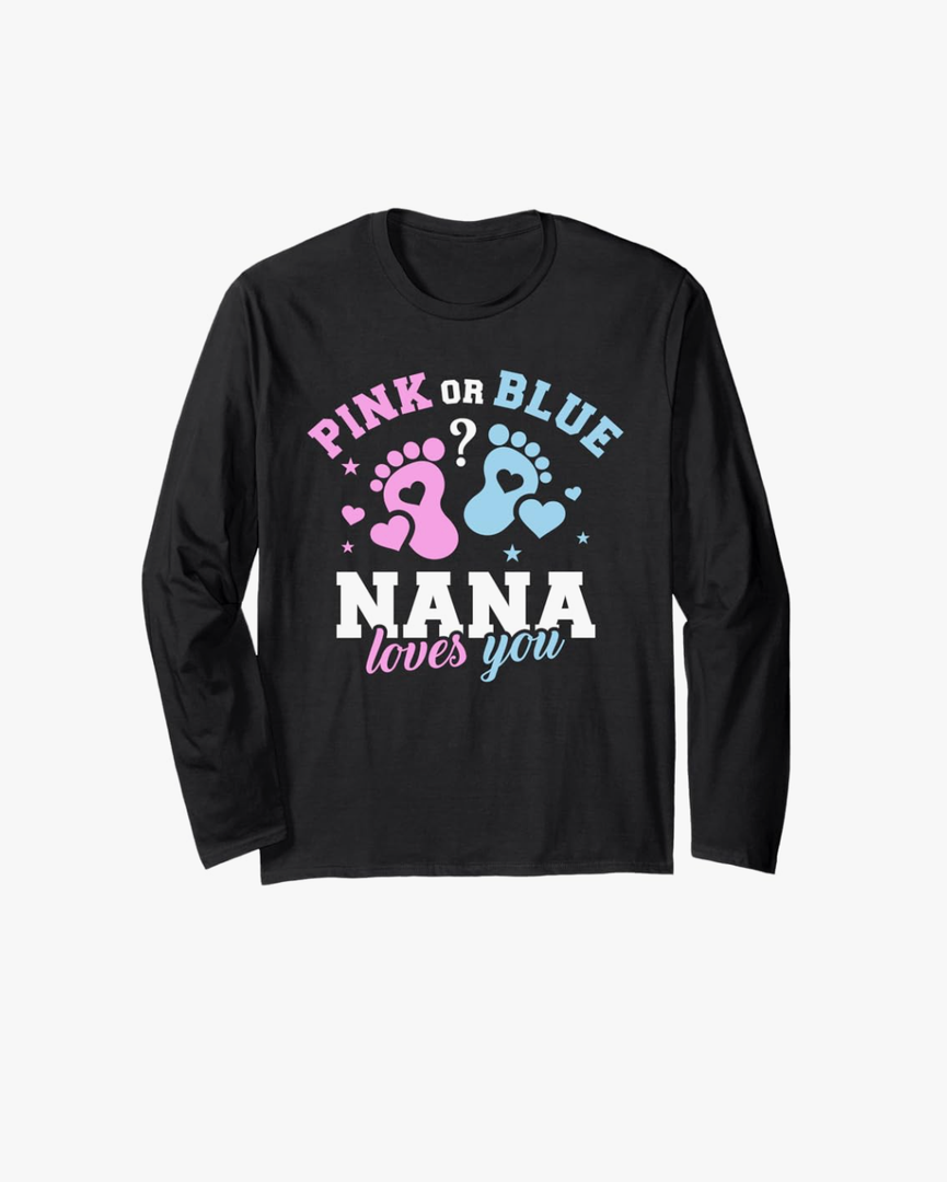 Gender reveal nana grandma Long Sleeve T-Shirt M