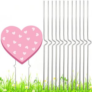 24 Pcs Metal Yard Sign Stakes 13 Inch Heavy Duty Wire Stake for Corrugated Plastic Signs Halloween Tombstone Christmas Thanksgiving Lawn Signs Holder