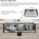 27 Inch Undermount Kitchen Sink - Delironexu 16 Gauge Stainless Steel Sinks, 27''x18'' Single Bowl Kitchen Sinks, Undermount Sink with 4 Accessories, 27x18x9 Single Bowl Undermount