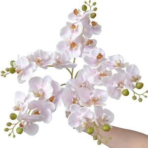 5pcs Pink Artificial Orchid Flower Stems with Real Touch for Vase, Fake Orchid Stems Arrangment for Wedding Bouquets Party Decor Home Office Farmhouse Decorations (Pale Pink)