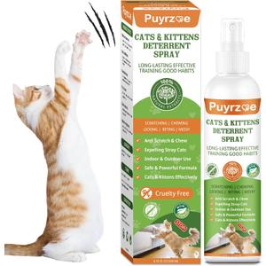 Natural Cat Deterrent Spray, 200ML Kitten Cat Repellent Spray Anti-Scratch for Furniture, Sofas, Curtains, Plants, Non-Toxic, Non-Alcohol Behavior Training Aid for Indoor & Outdoor