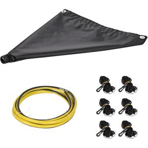 Ceiling Roof Leak Diverter Tarp, Heavy Duty Tarp Waterproof for Roof Drip & Rain Collection with Drain Hose, Water Leak Diverter for Ceiling Areas & Overhead Structures,5x5 ft