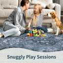 SERISSA 2x3 Washable Small Entry Rug,Soft Non Slip Indoor Boho Throw Rug for Entryway Kitchen Bedroom Dorm Bedside Front Door,Moroccan Geometric Carpet,Blue Grey