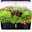 Indoor Garden Hydroponics Growing System12 Pods, Indoor Herb Garden with LED Full-Spectrum Plant Grow Light, Built-In Timekeeping System Suitable for Growing Vegetables, Spices and Fruits (Dark)