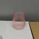 40 Pack Plastic Ribbed Wine Glasses, 14Oz Origami Disposable Wine Glasses Unbreakable Clear Plastic Cocktail Glasses Recyclable Shatterproof Reusable Wine Cups (14oz-pink-40pack)