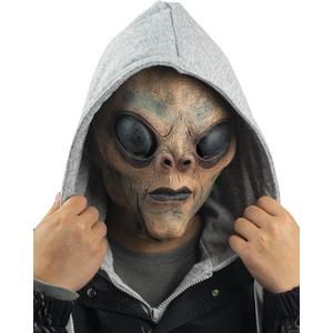 CreepyParty Alien Mask ET Dress Up Latex Full Head Scary Horror Mask Extraterrestrial Fancy Dress for Halloween Carnival Costume Party