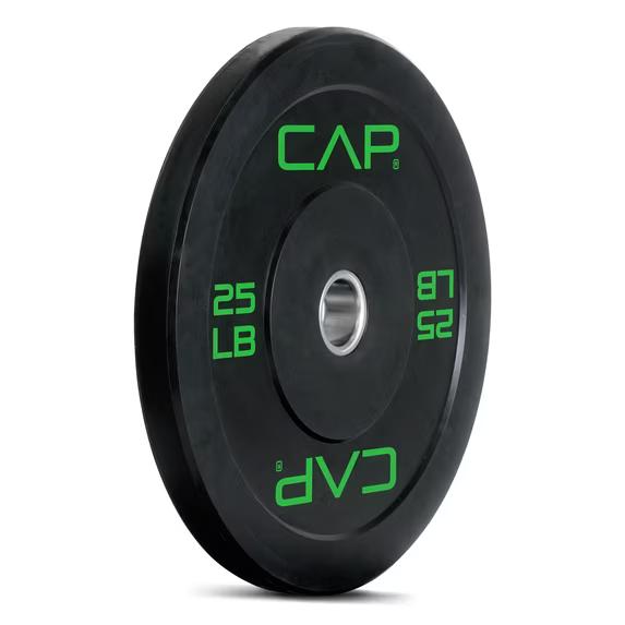 CAP 25 lb 2-Inch Olympic Bumper Weight Plates with Screened Logo, Single