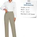 Tapata Women's 28"/30"/32"/34" Straight Linen Dress Pants with Pockets Tall, Petite, Regular for Office Work Business (Brown, XL)