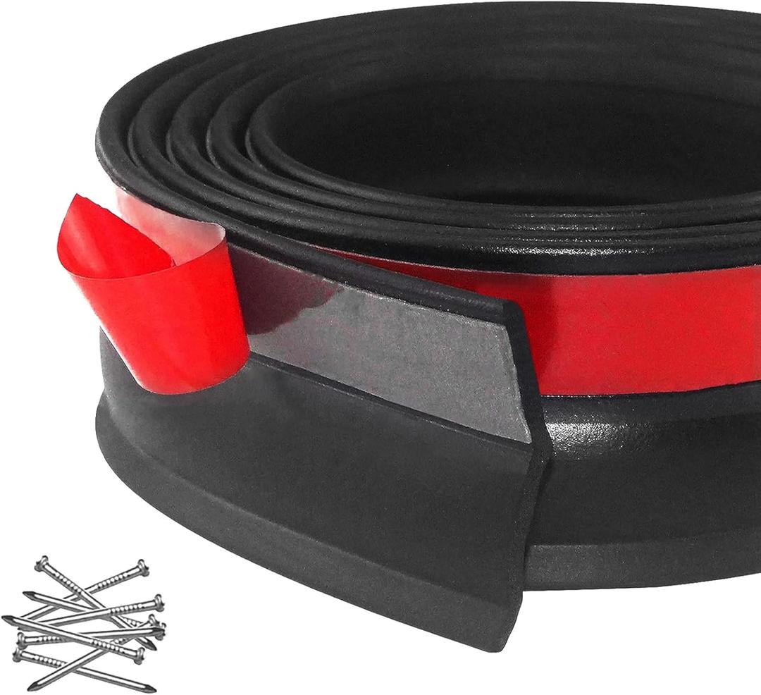 DGSL Universal Garage Door Seals Bottom Rubber, Garage Door Rubber Seal Strip Replacement, 20 Feet Weatherproofing Garage Door Weather Stripping with Nails