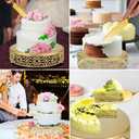 Gold Wedding Cake Stand 16 Inch, Metal Round Dessert Display Cupcake Stands for Celebration, Birthday, Party, Decor (with Cake Knife and Server Set)
