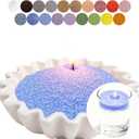 Aufien Candle Sand with Wicks, 21.4 Oz Pearled Candle, DIY Bead Powder Sand Wax Making kit Refillable Non Toxic for Handmade, Wedding and Halloween Christmas Decorations Blue Unscented