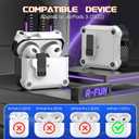 3 x R-fun for AirPods 3 Case Cover with Lock & Cleaning Kit, Keychain, Magnetic Lid, Compatible with AirPods 3rd Generation 2021 Protective Case, Support Wireless Charging, White